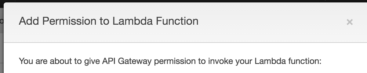api gateway lambda popup