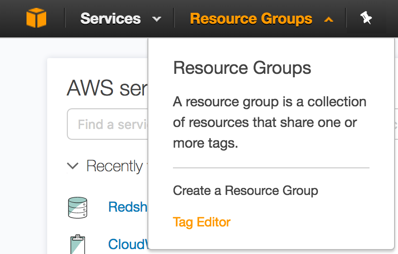 resource groups dropdown